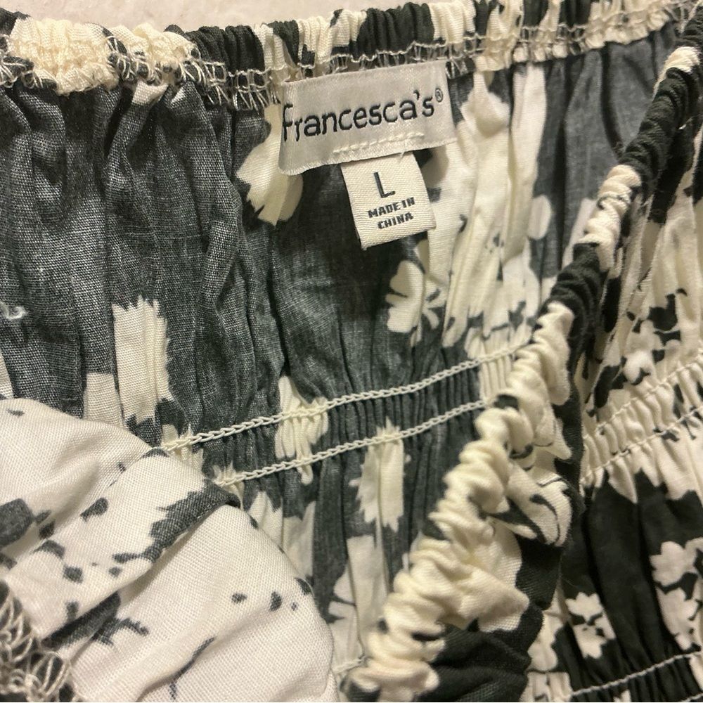 Francesca’s Marcia Floral Ruffle Strap Midi Dress Size L - Picture 6 of 10